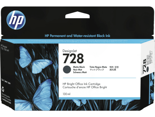 Cartucho de Tinta HP 728 Negro Mate DesignJet de 130 ml