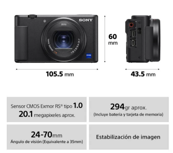 Cámara Fotográfica Sony para vlog ZV-1+ Agarre para grabación GP-VPT2BT - Imagen 8